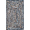 image:imageSAFAVIEH Area Rug 8x10  Cape Cod Collection  Large  Beige amp Multi Handmade Jute amp Cotton Woven Braided Design CAP202BBlueNatural