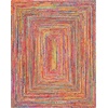 image:imageSAFAVIEH Area Rug 8x10  Cape Cod Collection  Large  Beige amp Multi Handmade Jute amp Cotton Woven Braided Design CAP202BRedMulti