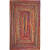 image:imageSAFAVIEH Area Rug 8x10  Cape Cod Collection  Large  Beige amp Multi Handmade Jute amp Cotton Woven Braided Design CAP202BRedMulti