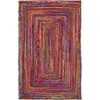 image:imageSAFAVIEH Area Rug 8x10  Cape Cod Collection  Large  Beige amp Multi Handmade Jute amp Cotton Woven Braided Design CAP202BRedMulti
