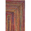 image:imageSAFAVIEH Area Rug 8x10  Cape Cod Collection  Large  Beige amp Multi Handmade Jute amp Cotton Woven Braided Design CAP202BRedMulti