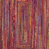 image:imageSAFAVIEH Area Rug 8x10  Cape Cod Collection  Large  Beige amp Multi Handmade Jute amp Cotton Woven Braided Design CAP202BRedMulti