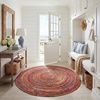 image:imageSAFAVIEH Area Rug 8x10  Cape Cod Collection  Large  Beige amp Multi Handmade Jute amp Cotton Woven Braided Design CAP202BRedMulti