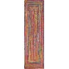 image:imageSAFAVIEH Area Rug 8x10  Cape Cod Collection  Large  Beige amp Multi Handmade Jute amp Cotton Woven Braided Design CAP202BRedMulti