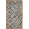 image:imageSAFAVIEH Area Rug 8x10  Cape Cod Collection  Large  Natural amp Red Handmade Flat Weave Braided Jute amp Denim Ideal for Living Room Bedroom Office Dining Space CAP354BNaturalBlue