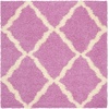 image:imageSAFAVIEH Area Rug 8x10  Dallas Shag Collection  Large  Beige amp Ivory Trellis Pattern NonShedding amp Easy Cleaning Plush Thick Pile Ideal for Living Room Bedroom Dining Space SGD257DPinkIvory