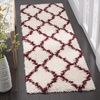 image:imageSAFAVIEH Area Rug 8x10  Dallas Shag Collection  Large  Beige amp Ivory Trellis Pattern NonShedding amp Easy Cleaning Plush Thick Pile Ideal for Living Room Bedroom Dining Space SGD257DIvoryRed