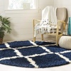 image:imageSAFAVIEH Area Rug 8x10  Dallas Shag Collection  Large  Beige amp Ivory Trellis Pattern NonShedding amp Easy Cleaning Plush Thick Pile Ideal for Living Room Bedroom Dining Space SGD257DNavyIvory