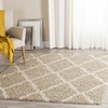 image:imageSAFAVIEH Area Rug 8x10  Dallas Shag Collection  Large  Beige amp Ivory Trellis Pattern NonShedding amp Easy Cleaning Plush Thick Pile Ideal for Living Room Bedroom Dining Space SGD257DIvoryRed