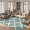 image:imageSAFAVIEH Area Rug 8x10  Dallas Shag Collection  Large  Beige amp Ivory Trellis Pattern NonShedding amp Easy Cleaning Plush Thick Pile Ideal for Living Room Bedroom Dining Space SGD257DSeafoamIvory