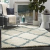 image:imageSAFAVIEH Area Rug 8x10  Dallas Shag Collection  Large  Beige amp Ivory Trellis Pattern NonShedding amp Easy Cleaning Plush Thick Pile Ideal for Living Room Bedroom Dining Space SGD257DIvoryLight Blue
