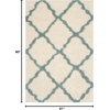 image:imageSAFAVIEH Area Rug 8x10  Dallas Shag Collection  Large  Beige amp Ivory Trellis Pattern NonShedding amp Easy Cleaning Plush Thick Pile Ideal for Living Room Bedroom Dining Space SGD257DIvoryLight Blue