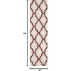 image:imageSAFAVIEH Area Rug 8x10  Dallas Shag Collection  Large  Beige amp Ivory Trellis Pattern NonShedding amp Easy Cleaning Plush Thick Pile Ideal for Living Room Bedroom Dining Space SGD257DIvoryRed