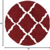 image:imageSAFAVIEH Area Rug 8x10  Dallas Shag Collection  Large  Beige amp Ivory Trellis Pattern NonShedding amp Easy Cleaning Plush Thick Pile Ideal for Living Room Bedroom Dining Space SGD257DRedIvory