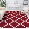 image:imageSAFAVIEH Area Rug 8x10  Dallas Shag Collection  Large  Beige amp Ivory Trellis Pattern NonShedding amp Easy Cleaning Plush Thick Pile Ideal for Living Room Bedroom Dining Space SGD257DRedIvory