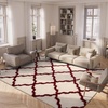 image:imageSAFAVIEH Area Rug 8x10  Dallas Shag Collection  Large  Beige amp Ivory Trellis Pattern NonShedding amp Easy Cleaning Plush Thick Pile Ideal for Living Room Bedroom Dining Space SGD257DIvoryRed