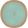 image:imageSAFAVIEH Area Rug 9 Round  Natural Fiber Collection  Natural Brown Handmade Jute Braided Border Design NF801NAquaNatural