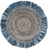 image:imageSAFAVIEH Cape Cod Collection Area Rug  4 Round Ivory amp Red Handmade Boho Fringe Jute amp Cotton Ideal for High Traffic Areas in Living Room Bedroom CAP206AIvoryDenim