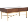 image:imageSAFAVIEH Home Collection Pierre BlackGold 2Drawer Rectangle Coffee Table Ideal for Living Room Office amp BedroomWalnutGold