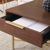 image:imageSAFAVIEH Home Collection Pierre BlackGold 2Drawer Rectangle Coffee Table Ideal for Living Room Office amp BedroomWalnutGold