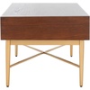 image:imageSAFAVIEH Home Collection Pierre BlackGold 2Drawer Rectangle Coffee Table Ideal for Living Room Office amp BedroomWalnutGold