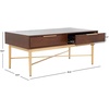 image:imageSAFAVIEH Home Collection Pierre BlackGold 2Drawer Rectangle Coffee Table Ideal for Living Room Office amp BedroomWalnutGold