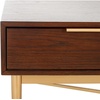 image:imageSAFAVIEH Home Collection Pierre BlackGold 2Drawer Rectangle Coffee Table Ideal for Living Room Office amp BedroomWalnutGold