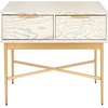 image:imageSAFAVIEH Home Collection Pierre BlackGold 2Drawer Rectangle Coffee Table Ideal for Living Room Office amp BedroomWhite WashedGold