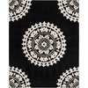 image:imageSAFAVIEH Soho Collection 8 Round Light GreyIvory SOH732K Handmade Premium Wool amp Viscose Area RugBlackIvory