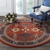 image:imageSAFAVIEH Vintage Hamadan Collection Area Rug  67 Round Dark Grey amp Ivory Traditional Persian Design NonShedding amp Easy to Clean Ideal for Living Room Bedroom Dining Space VTH214MOrangeBlue
