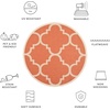 image:imageSAFAVIEH Washable Rug Outdoor Courtyard Collection  53 Round Terracotta NonShedding amp Easy Cleaning Ideal for Patio Backyard Mudroom CY6243241