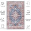 image:imageSAFAVIEH Washable Rug Tucson Collection  5 x 8 Aqua amp Light Blue Slip Resistant amp Easy to Clean Ideal for Living Room Bedroom Dining Space TSN105JNavyRust