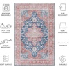 image:imageSAFAVIEH Washable Rug Tucson Collection  5 x 8 Aqua amp Light Blue Slip Resistant amp Easy to Clean Ideal for Living Room Bedroom Dining Space TSN105JNavyRust