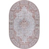 image:imageSAFAVIEH Washable Rug Tucson Collection  5 x 8 Aqua amp Light Blue Slip Resistant amp Easy to Clean Ideal for Living Room Bedroom Dining Space TSN105JLight GreyRust