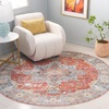 image:imageSafavieh Washable Rug Arizona Collection  8 x 10 Rust amp Aqua Slip Resistant amp Easy to Clean Ideal for Living Room Bedroom Home Office Dining Space ARZ126QRustAqua