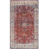 image:imageSafavieh Washable Rug Arizona Collection  8 x 10 Rust amp Aqua Slip Resistant amp Easy to Clean Ideal for Living Room Bedroom Home Office Dining Space ARZ126QRustBeige