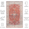 image:imageSafavieh Washable Rug Arizona Collection  8 x 10 Rust amp Aqua Slip Resistant amp Easy to Clean Ideal for Living Room Bedroom Home Office Dining Space ARZ126QRustBeige