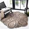 image:imageSAFAVIEH Area Rug 5 Round  Natural Fiber Collection  Natural Brown Handmade Jute Decorative Boho Floral Design NF360AGrey