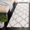 image:imageSAFAVIEH Area Rug 8x10  Dallas Shag Collection  Large  Beige amp Ivory Trellis Pattern NonShedding amp Easy Cleaning Plush Thick Pile Ideal for Living Room Bedroom Dining Space SGD257DIvoryLight Blue
