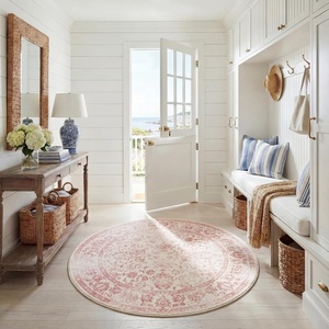 image:imageSAFAVIEH Adirondack Collection Area Rug  7 Round Ivory amp Rose Distressed Vintage Floral Design NonShedding amp Easy to Clean Ideal for Living Room Bedroom Dining Space ADR109H