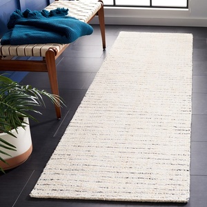 image:imageSAFAVIEH Area Rug 8x10  Abstract Collection  Large  Grey amp Ivory Handmade Wool Ideal for Living Room Bedroom Office Dining Space ABT468JIvoryBlue