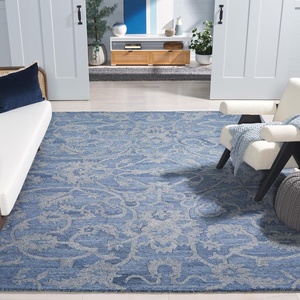 image:imageSAFAVIEH Area Rug 8x10  Anatolia Collection  Large  Blue amp Grey Handmade Floral Scroll Design Ideal for Living Room Bedroom Office Dining Space AN401M