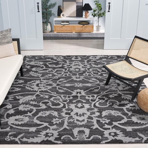 image:imageSAFAVIEH Area Rug 8x10  Anatolia Collection  Large  Grey Handmade Floral Scroll Design Ideal for Living Room Bedroom Office Dining Space AN401F