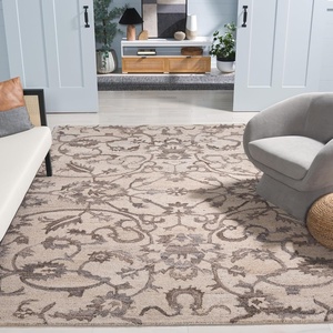 image:imageSAFAVIEH Area Rug 8x10  Anatolia Collection  Large  Ivory amp Brown Handmade Floral Scroll Design Ideal for Living Room Bedroom Office Dining Space AN401T