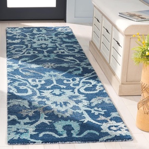 image:imageSAFAVIEH Area Rug 8x10  Anatolia Collection  Large  Sage amp Beige Handmade Floral Scroll Design Ideal for Living Room Bedroom Office Dining Space AN401WNavy