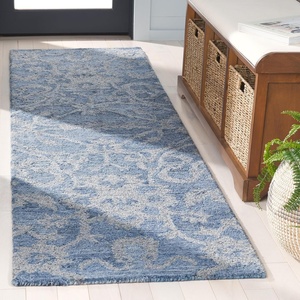 image:imageSAFAVIEH Area Rug 8x10  Anatolia Collection  Large  Sage amp Beige Handmade Floral Scroll Design Ideal for Living Room Bedroom Office Dining Space AN401WBlueGrey