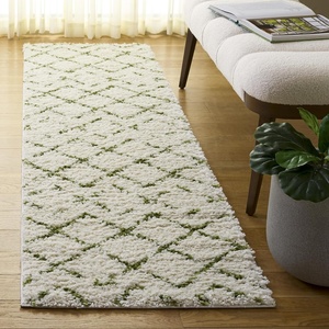 image:imageSAFAVIEH Area Rug 8x10  Arizona Shag Collection  Large  Scandinavian Design Slate Blue amp Ivory Plush Thick Pile Ideal for Living Room Bedroom Nursery ASG743LIvoryGreen