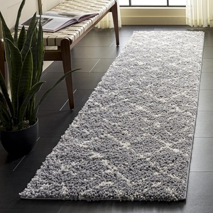 image:imageSAFAVIEH Area Rug 8x10  Arizona Shag Collection  Large  Scandinavian Design Slate Blue amp Ivory Plush Thick Pile Ideal for Living Room Bedroom Nursery ASG743LDark GreyIvory