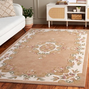 image:imageSAFAVIEH Area Rug 8x10  Aubusson Collection  Large  Olive amp Ivory Handmade Wool Ideal for Living Room Bedroom Dining Space AUB301XBeigeIvory