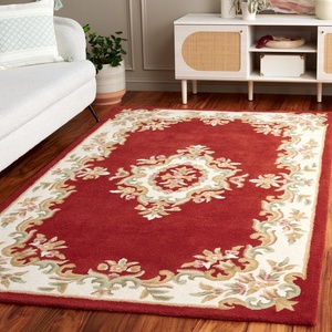image:imageSAFAVIEH Area Rug 8x10  Aubusson Collection  Large  Olive amp Ivory Handmade Wool Ideal for Living Room Bedroom Dining Space AUB301XRustIvory